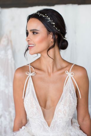 Freshwater Pearl and Swarovski Crystal Hair Vine | David's Bridal
